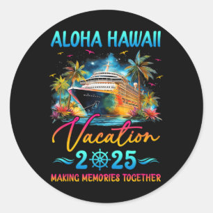 Adesivo Redondo Férias em Família no Havaí Aloha 2025 Grupo Corres