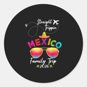 Adesivo Redondo Férias em Família no México Cancun 2026 Totalmente