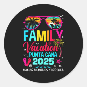 Adesivo Redondo Férias em Família Punta Cana 2025 Criando Memórias