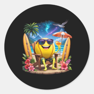 Adesivo Redondo Férias Engraçado Havaí Softll Ll Havaiano Tropical