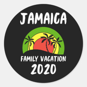 Adesivo Redondo Férias Familiar Rasta Jamaica 2020