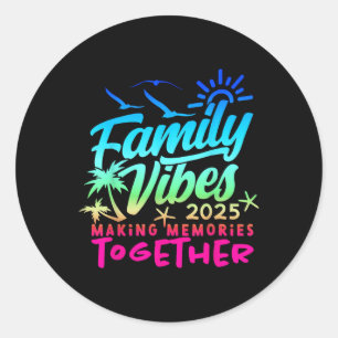 Adesivo Redondo Férias Familiares 2025 Beach Matching Family Summe