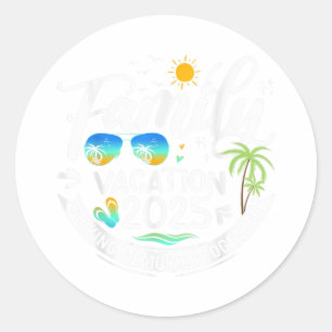 Adesivo Redondo Férias Familiares 2025 Beach Matching Family Summe