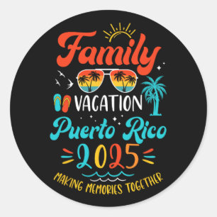 Adesivo Redondo Férias Familiares 2025 Porto Rico Matching Summer 