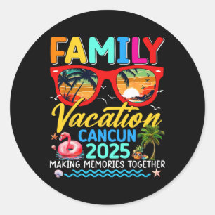 Adesivo Redondo Férias Familiares Cancún 2025 Summer Matching Grou