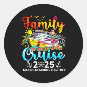 Adesivo Redondo Férias Familiares Cruise 2025 Correspondendo a 202