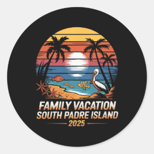 Adesivo Redondo Férias Familiares de Férias de Praia do Texas Padr