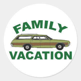 Adesivo Redondo Férias Familiares dos anos 80