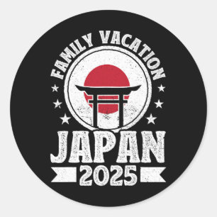 Adesivo Redondo Férias Familiares Japão 2025 Férias de Verão de Pr