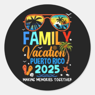 Adesivo Redondo Férias Familiares Porto Rico 2025 Férias Familiare