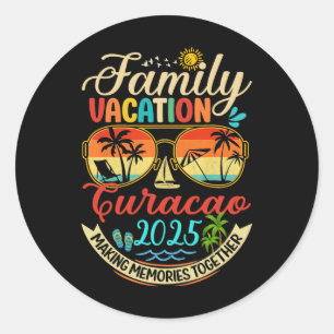 Adesivo Redondo Férias Familiares Sumo Familiar Curacao 2025 Memór