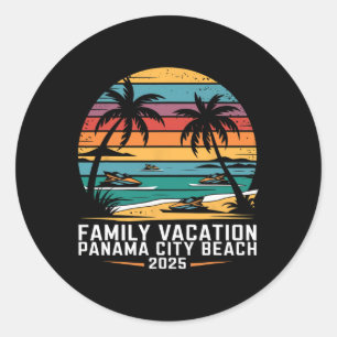 Adesivo Redondo Férias Familiares Trip de Praia do Panamá 2025 Cid