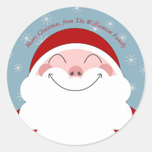 Adesivo Redondo Férias Feliz Natal Papai Noel   