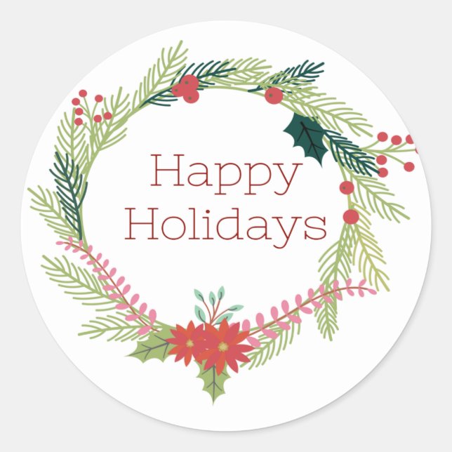 Adesivo Redondo Férias Felizes das Mortes de Natal (Frente)