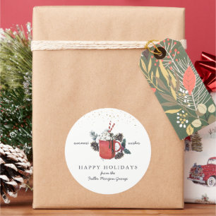 Adesivo Redondo Férias Felizes   Natal clássico de chocolate que