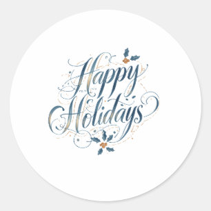 Adesivo Redondo Férias Felizes Natal Família Ano Novo