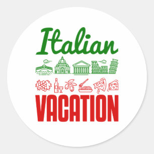 Adesivo Redondo Férias Italianas Trip Viagem Souvenir