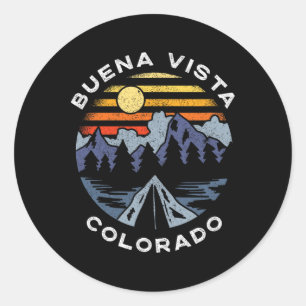 Adesivo Redondo Férias nas Montanhas de Buena Vista Colorado Acamp