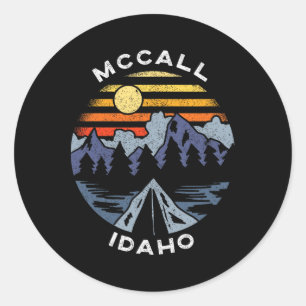 Adesivo Redondo Férias nas Montanhas de Mccall Idaho Lembrança de
