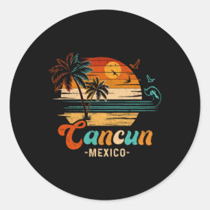 Adesivo Redondo Férias no Cancun México 2025 Grupo Familiar Combin