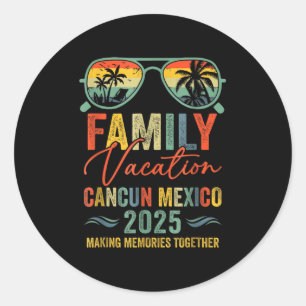 Adesivo Redondo Férias no Cancun México 2025 Grupo Familiar Combin