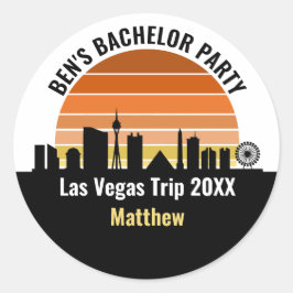 Adesivo Redondo Férias Personalizadas Sunset em Las Vegas Strip