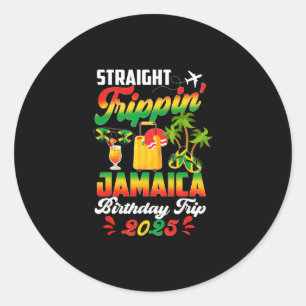 Adesivo Redondo Férias Retas Jamaica Férias 2025 Aniversário F