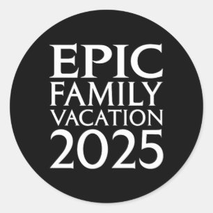 Adesivo Redondo Férias Universais da Família Epic 2025 Frente
