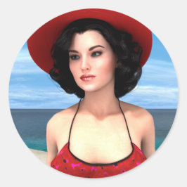 Adesivo Redondo Férias Vintage