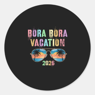 Adesivo Redondo Férias vintage bora bora 2026 natação viagem