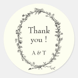 Adesivo Redondo Ferida russa do casamento de Ivory Chic