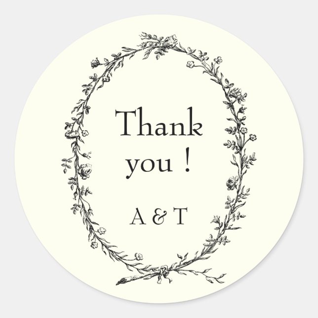 Adesivo Redondo Ferida russa do casamento de Ivory Chic (Frente)