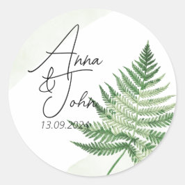 Adesivo Redondo Fern Verde Minimalista
