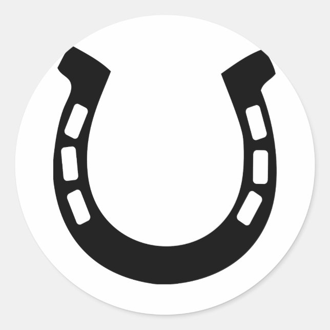 Adesivo Redondo ferradura de boa sorte (Frente)