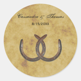 Adesivo Redondo Ferraduras Crônicas Rásticas Vedantes de envelopes