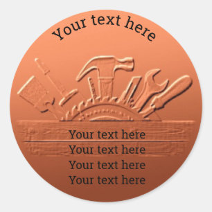 Adesivo Redondo Ferramentas Arte Personalizável (logotipo) Design