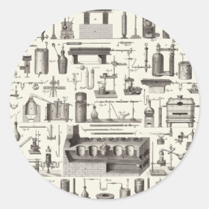 Adesivo Redondo Ferramentas científicas