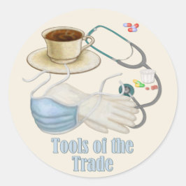 Adesivo Redondo Ferramentas do comércio