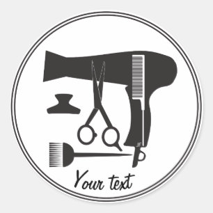 Adesivo Redondo Ferramentas dos penteados