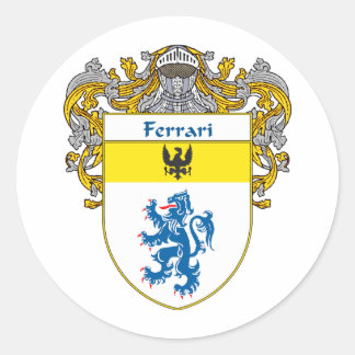Adesivo Redondo Ferrari Casaco de Armas (Mantled)