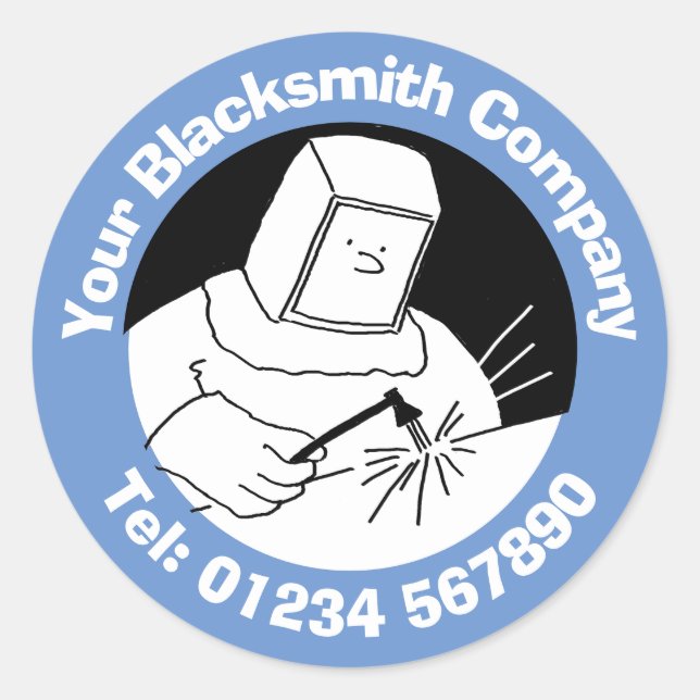 Adesivo Redondo ferreiros, soldas e estruturas de aço (Frente)