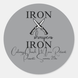 Adesivo Redondo Ferro afiado Ferro Faca Cristã