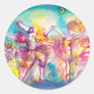 Adesivo Redondo FESTA À FANTASIA, Máscaras de Carnaval, Dança, Mús
