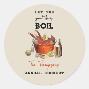 Adesivo Redondo Festa anual de lagostas mariscais no Verão