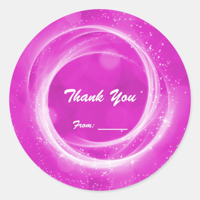 Adesivo Redondo Festa Cinderela Brilho Rosa e Branco para Qualquer (Frente)