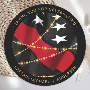 Adesivo Redondo Festa da Linha Vermelha fina de remoção de bombe