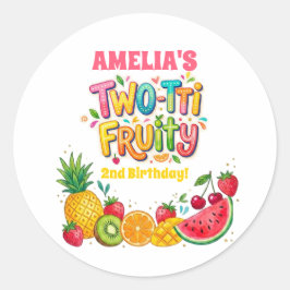 Adesivo Redondo Festa de 2 anos Two-tti Fruity