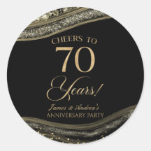 Festa de 70 do Elegante Black Dourado Agate