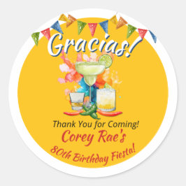 Adesivo Redondo Festa de agradecimento pelos 80 anos "Obrigado" Pe