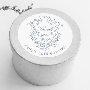 Adesivo Redondo Festa de aniversário 50ª Vitoriana francesa clássi